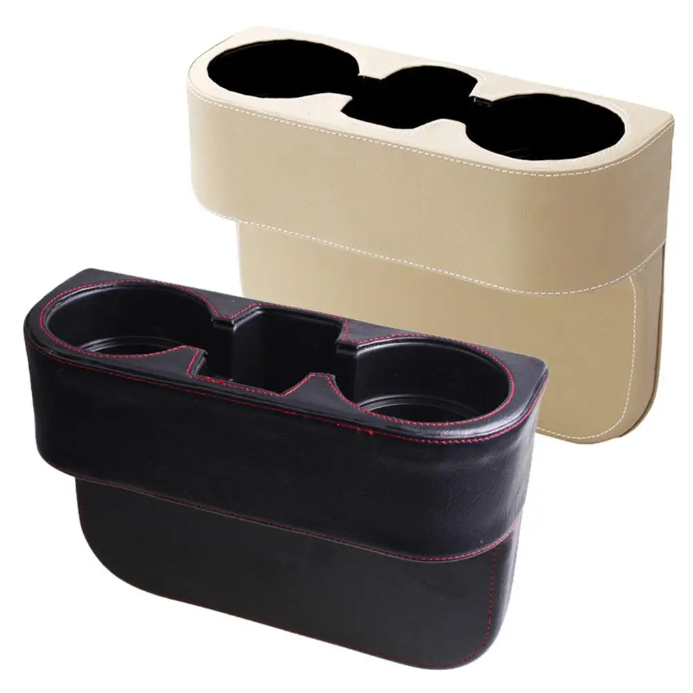 New Car Seat Quilting Compartment Drink Cup Holder Sundries Storage Bag Car Seat Leather Storage Box Auto Accessories