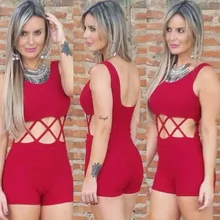 2016 new summer women casual style solid regular high quality loose backless clothing Playsuits & Bodysuits