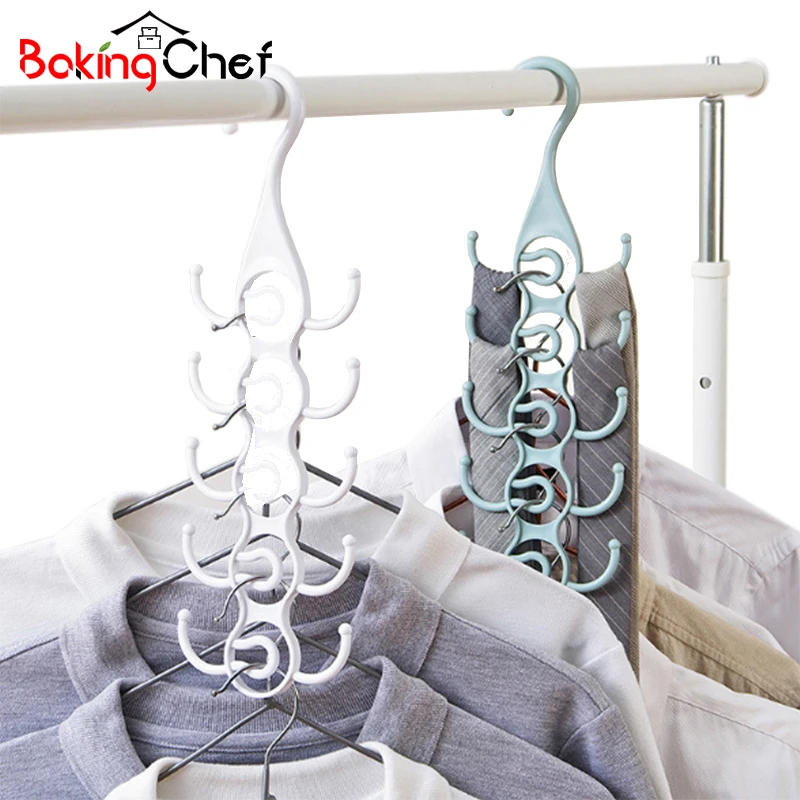 

BAKINGCHEF 10 Hooks Clothing Storage Hangers Wardrobe Closet Clothes Tie Hat Scarf Handbag Racks Holders Home Sundries Organizer