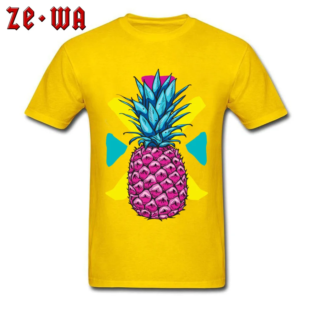 CustomDesign Short Sleeve Tops Tees Summer/Fall Company Crew Neck 100% Cotton Tee Shirts Mens T-shirts Pineapple Pop X  Pineapple Pop X yellow