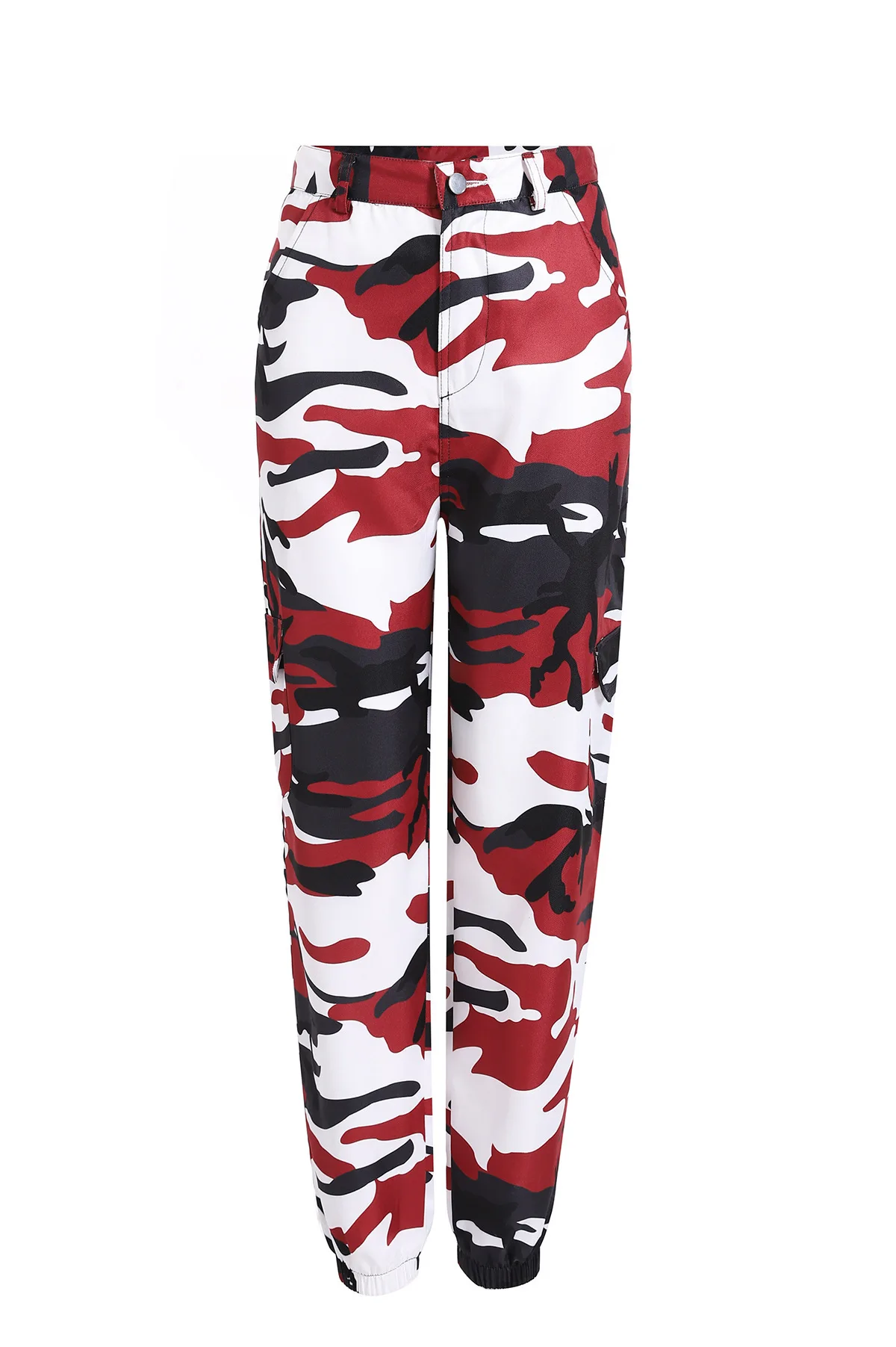 Женские осенние красные модные камуфляжные брюки джинсы в уличном стиле брюки Pantalon Mujer карандаш джинсовые военные узкие брюки
