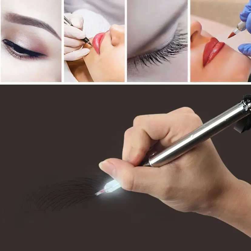 

eyebrow permanent makeup pen With Light Tattoo Machine microblading needle blade Munsu Tebori Pen#121