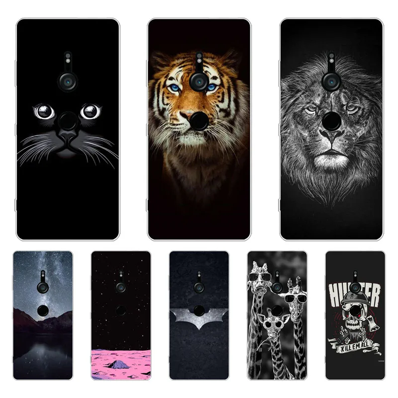 For Sony Xperia Xz3 Case Silicon tigon beast Painting Soft TPU Back Cover for protect Phone cases shell |