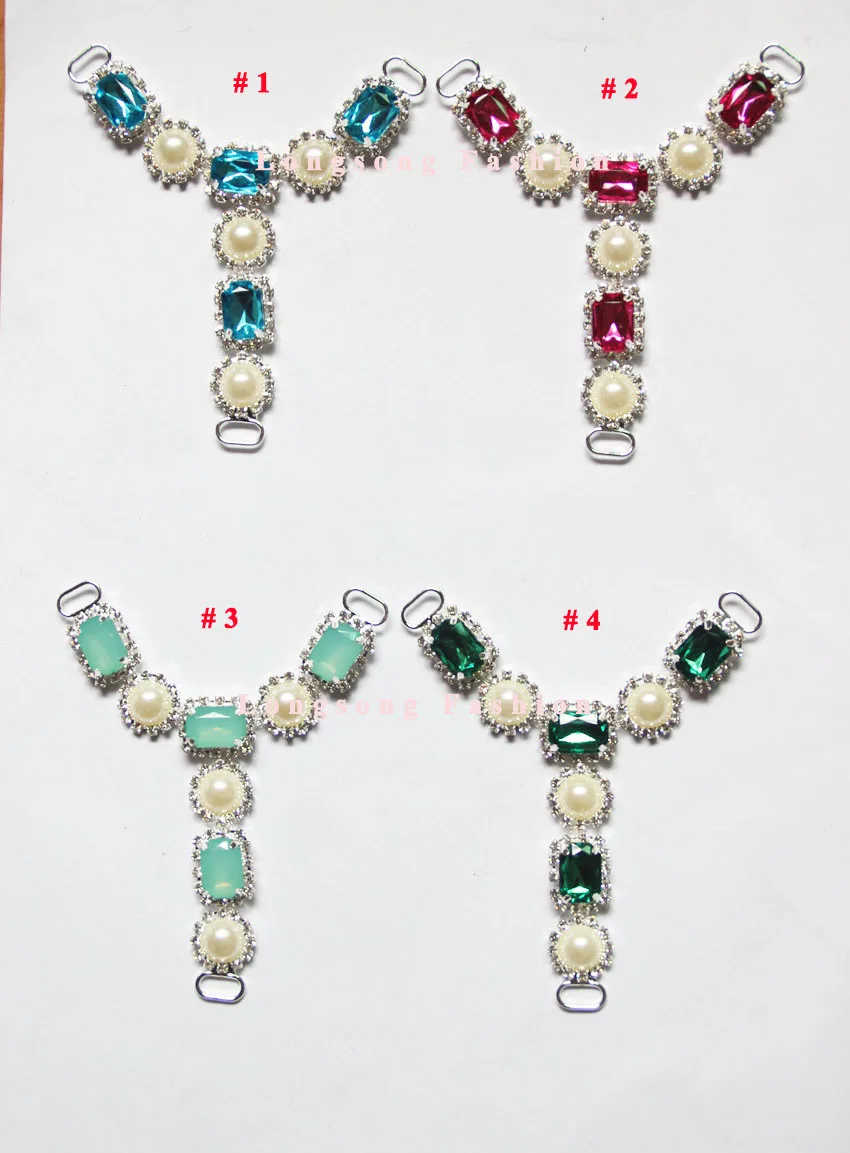

Free Shipping Wholesale 28pcs/lot 2.5x4'' Rhinestone Shoe Buckle Rhinestone Connector Bikini Connector RC102003