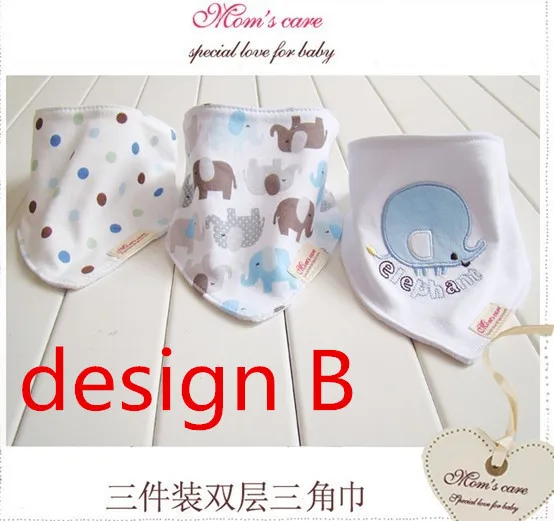 3 шт. = 1 комплект хлопковая одежда для малышей полотенце для младенцев банданы chiscarf ldren слюнявчик широкий для младенца полотенце atrk0001 - Цвет: B