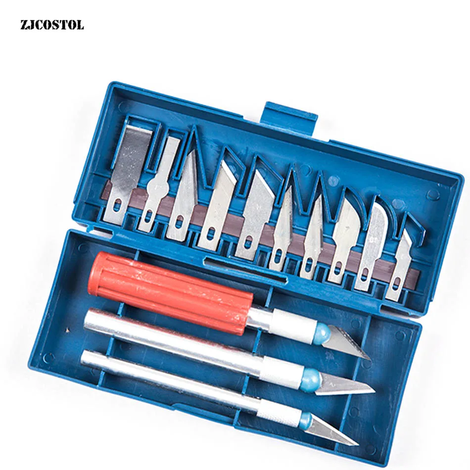 

ZJCOSTOL Multi Function High Carbon Steel Hobby Knife Blade Carving Cutter Graver Sculpting Art Tool Set Facas Canivetes