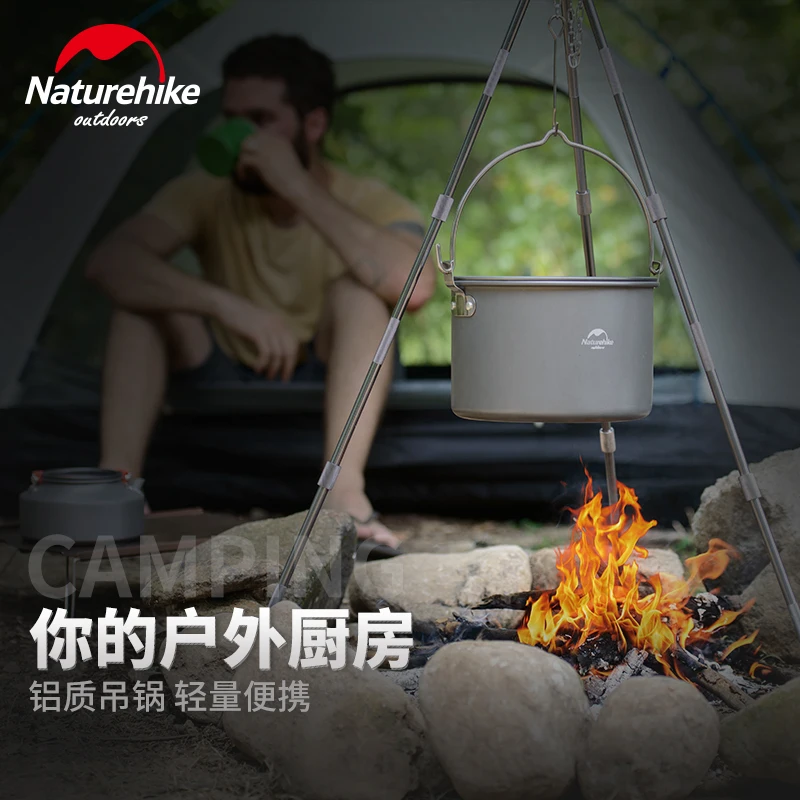 Naturehike fábrica venta 4L de alta capacidad portátil ultra ligero al aire libre camping senderismo picnic olla caldero campo caldero