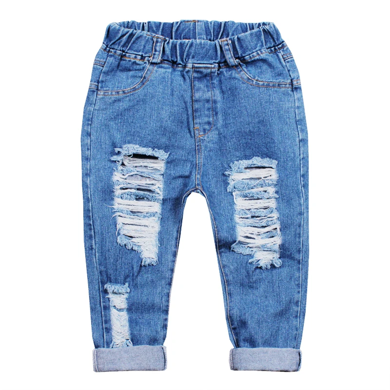 2-7 Years Kids Ripped Jeans Boys Denim Pants 2015 New Spring Autumn High Quality Fashion Solid Hole For Baby | Мать и ребенок