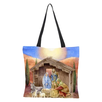 

New Year Christmas Candy Bag Santa Claus Drawstring Canvas Sack Tableware Rustic Vintage Stockings Gift Bag Customization bages