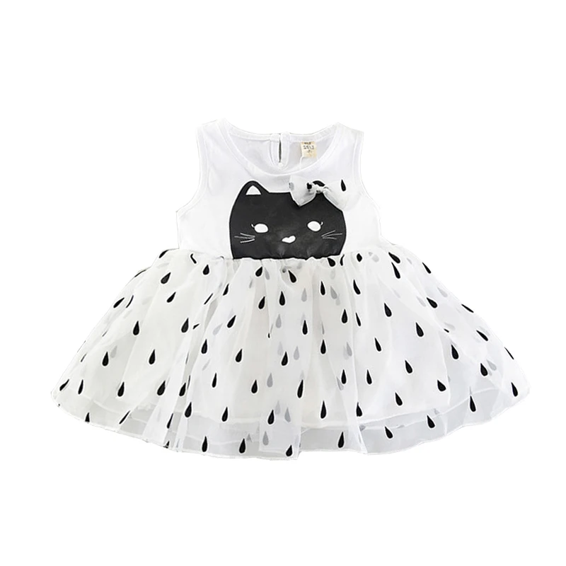 

Girls Tutu Dress Sleeveless Summer Kids Dresses for Girls Cute Cat Pattern Children Princess Clothing Party Wedding Clothes