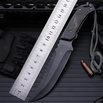 

2020 New Hot Sale High Hardness Outdoor Straight Knife Self-defense Wilderness Survival Camping Wood Handle Fruit Hunting Knives