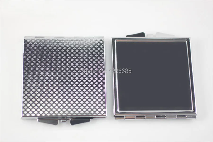 Lote em Branco Espelho de Metal Makeup Compact Espelho Portátil Dobrável 60 Pçs - 12 Espelhos para maquiagem