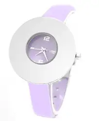 Новые Фиолетовый группы Круглый PNP Блестящий серебряный корпус часов дамы Для женщин Стильный Модный Популярные Модные Часы fw541g