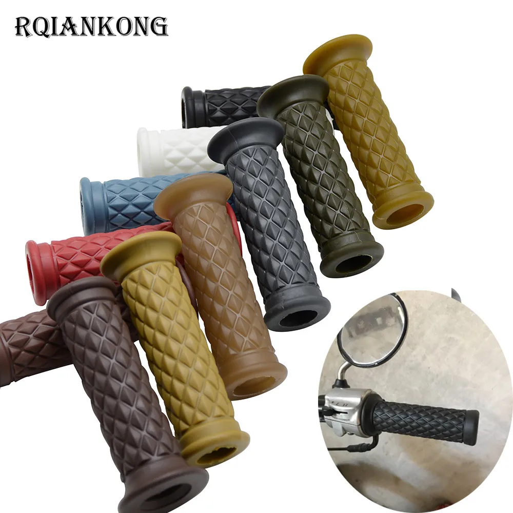 Motorcycle Handlebar Grip Vintage Cafe Racer 1" 22/25mm Grip Handle