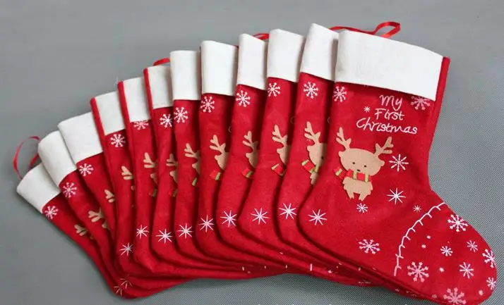 Рождественская декоративная Снежинка Олень Подарочный Рождественский чулок Сумочка для конфет сумки обернуть длинные чулки носки праздничные вечерние поставки