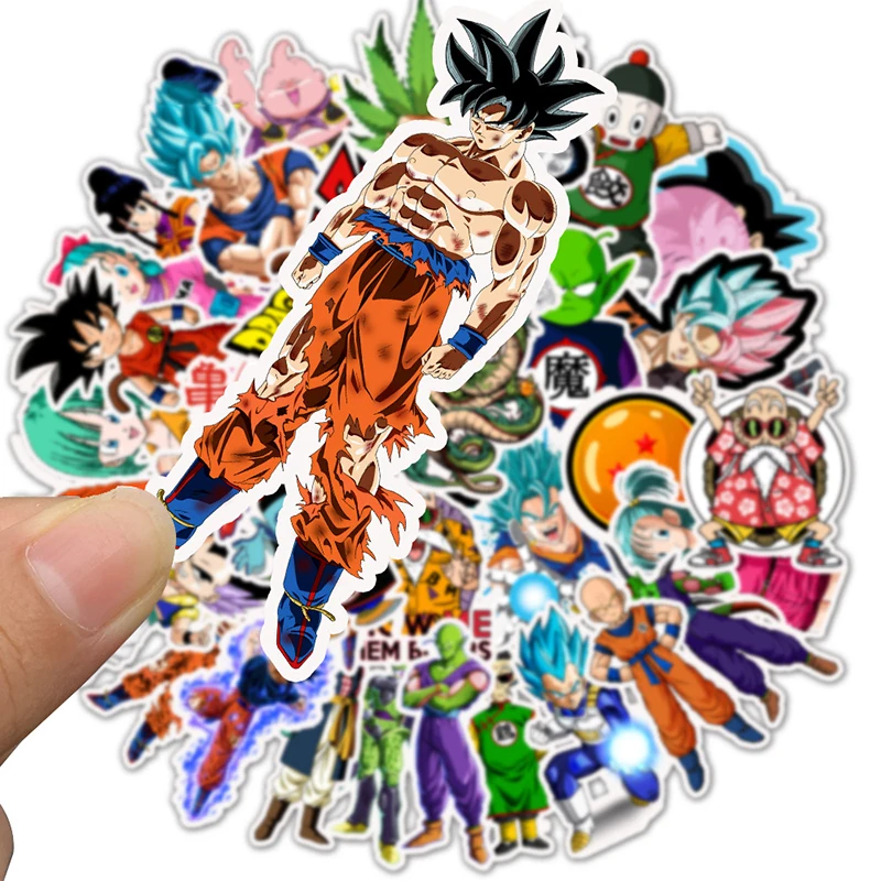 50PCS pack Cartoon Stickers Dragon Ball Super Anime For Laptop Luggage Bags Bike font b Phone