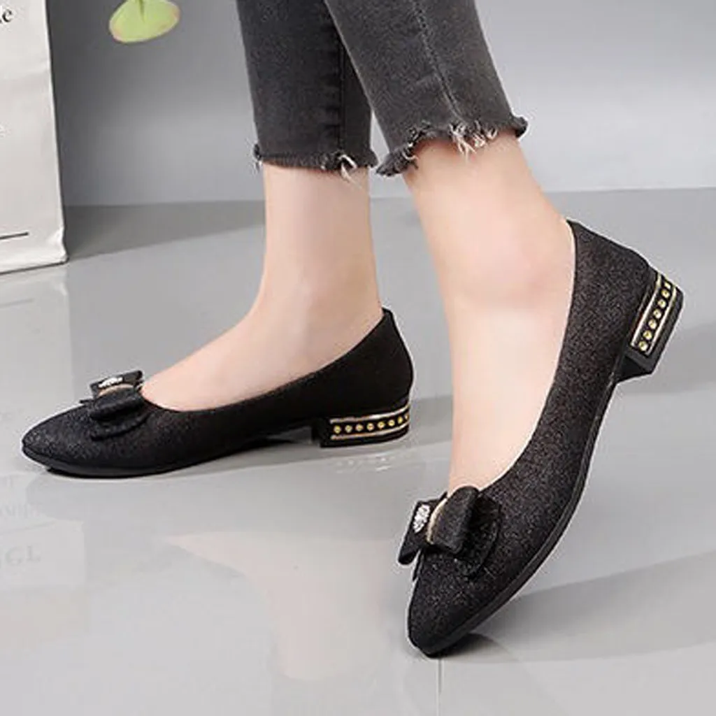 

Shoes Women Flats 2019 Fashion Butterfly Knot Loafers Women Low Heel Flat Shoes Casual Slip On Boat Shoes Flats