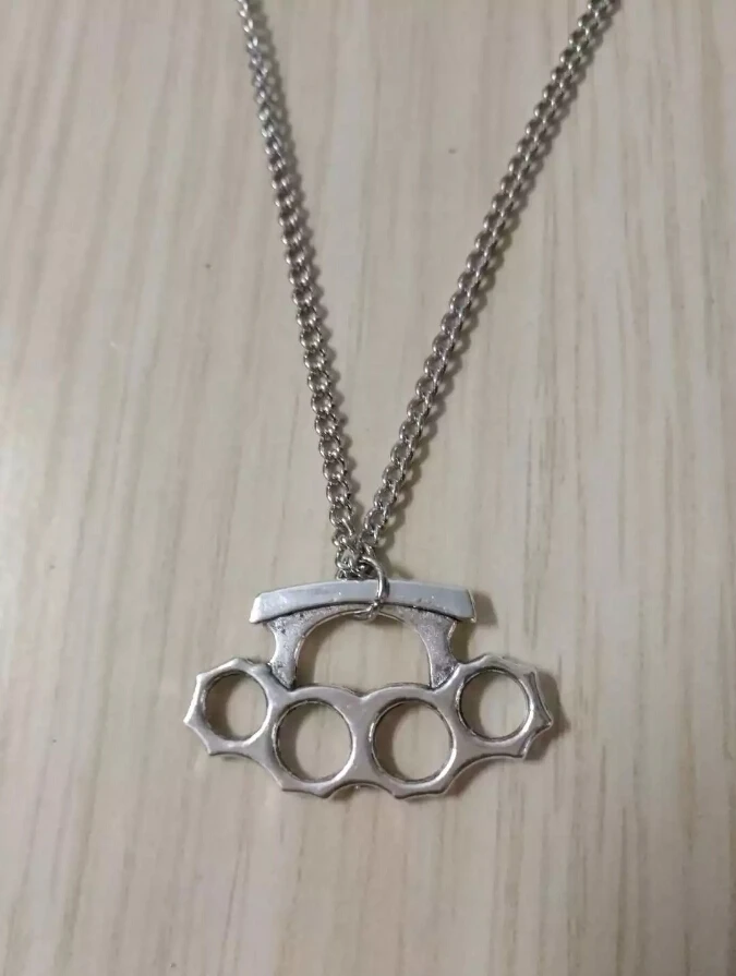 New 45cm Chain Fashion Jewelry Vintage &quotBrass Knuckle Dusters&quot Charms Pendant Statement Necklace Gift z7 | Украшения и
