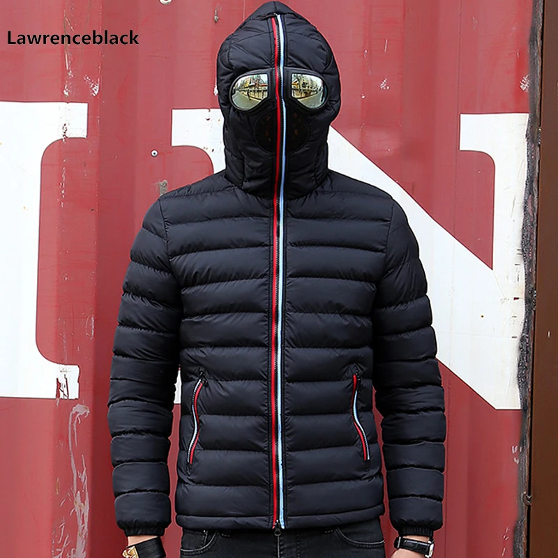 Зимняя куртка мужские парки с капюшоном с очками индивидуальная одежда хлопковые зимние пальто Мужская на подкладке верхняя одежда ветровка 6553