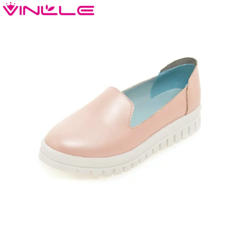 Summer Fashion Women Loafers Slip on Lady Soft PU Flat Platform Casual Shoes Women Round Toe