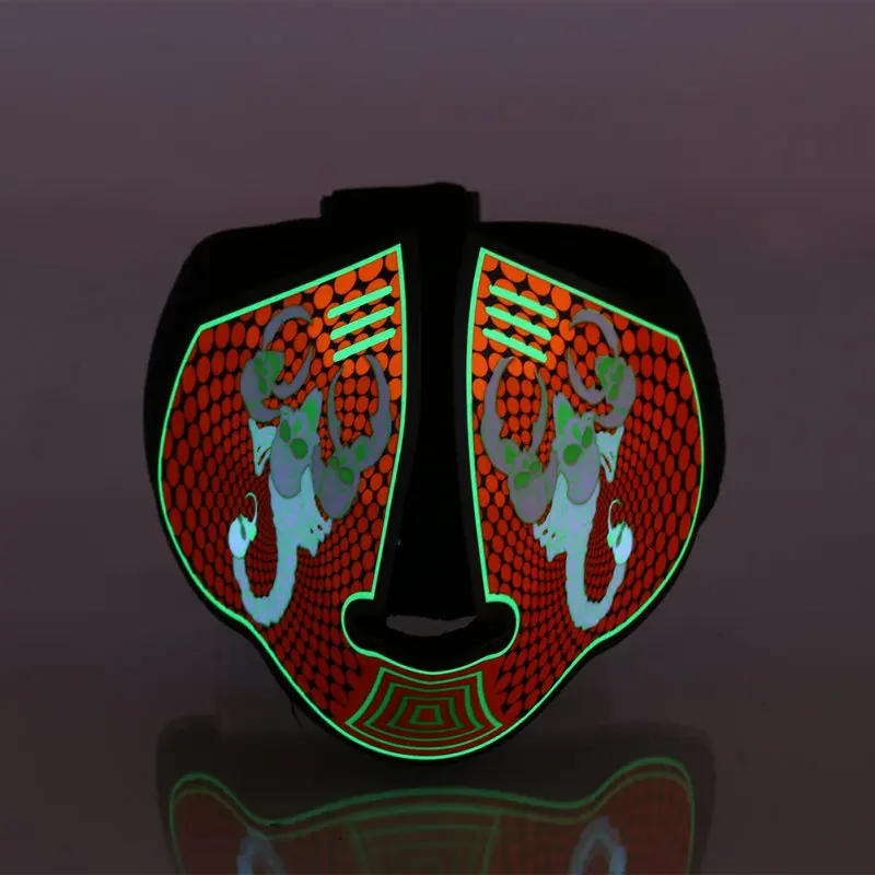 Светодиодный маски Костюмы большой террористические маски Хэллоуин холодной светильник шлем огонь фестиваль вечерние светящаяся танцевальная устойчивый вечерние Декор - Цвет: 12