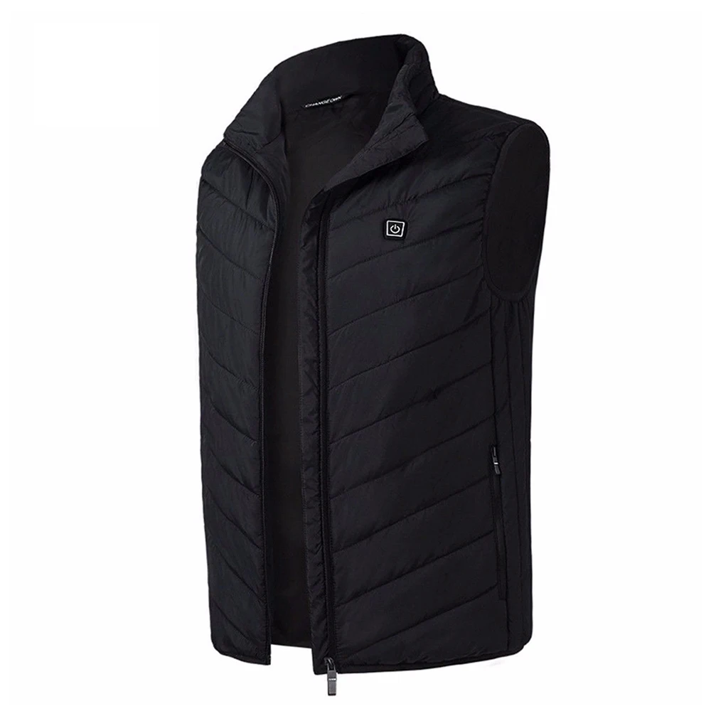 Black Vest Мужская и женская жилетная куртка без рукавов с электрическим подогревом, жилет USB, теплая одежда, зимняя теплая куртка, верхняя одежда, мужской жилет с подогревом - Цвет: Black Vest