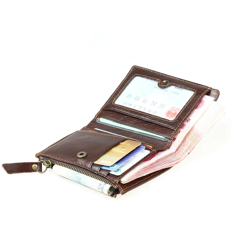 Мужские кошельки Rfid из натуральной кожи кошелек с защитой от кражи мужской
