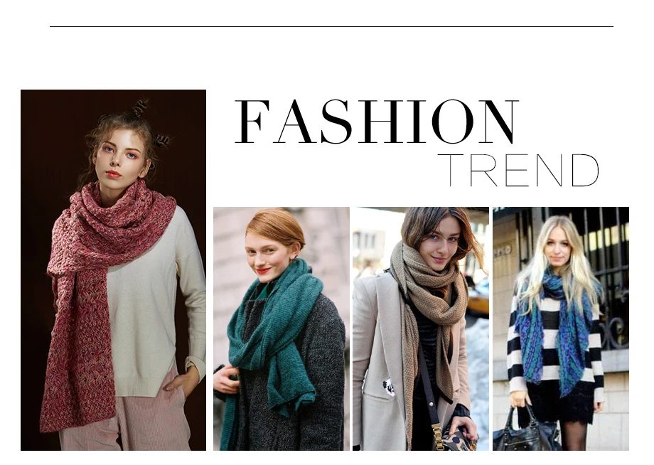 Winter Women Scarf Wool Knit Thick Scarves Female 2019 New Most Popular Design Shawls Warmer Women's Scarves Warm Ladies Scarf (3)