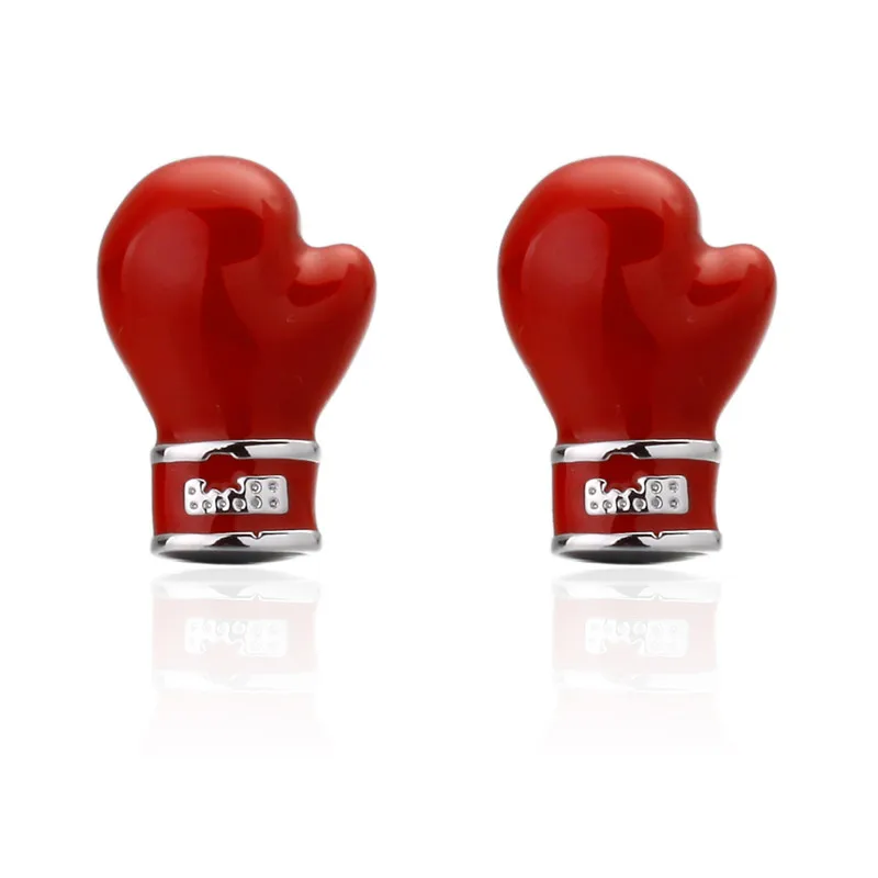 

C-MAN ювелирные изделия красные боксерские перчатки запонки для мужчин Высокое качество бренд эмаль Животное Запонки Мозаика Кристалл 2017 новейшая горячая распродажа