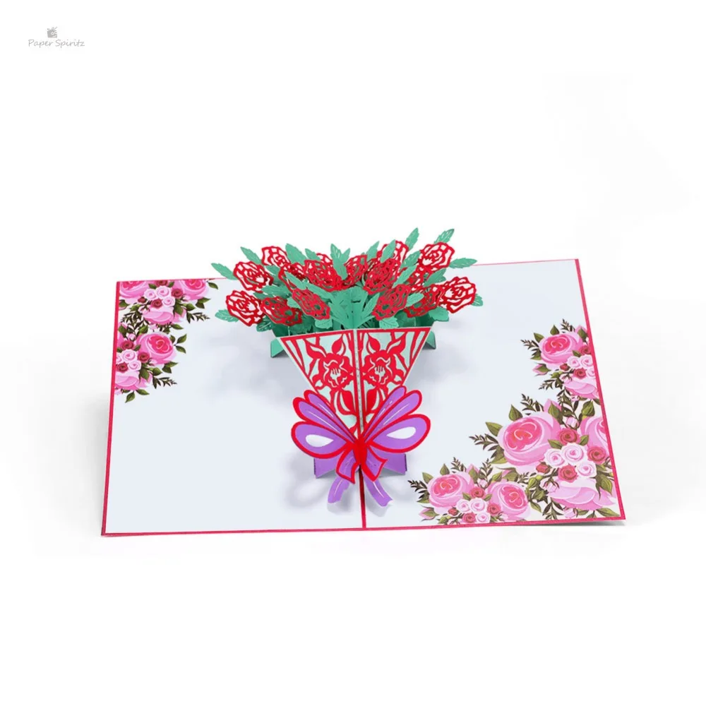  Thank You Thanksgiving 3D Pop Up Greeting Post Cards for Birthday Lover Valentine's Day Rose Weddin - 32890097576