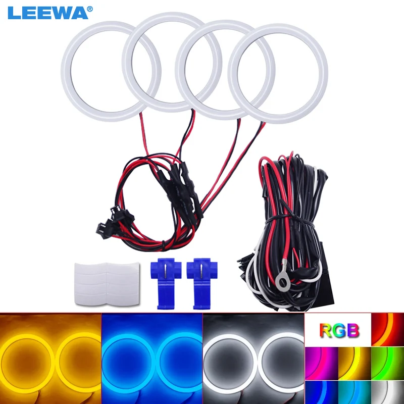 

LEEWA 4X80mm Headlight Auto Halo Rings Cotton Lights SMD LED Angel Eyes for Toyota Camry 07(EURO/US) Car Styling White #CA3099