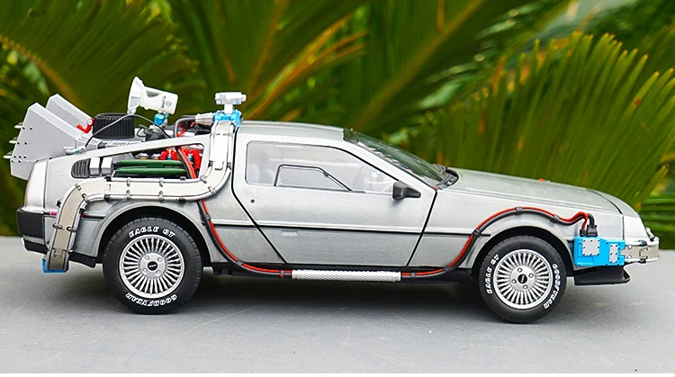 1/18 масштаб Назад в будущее часть 1 2 3 машина времени DeLorean DMC-12 машина литья под давлением модель игрушки оригинальная коробка