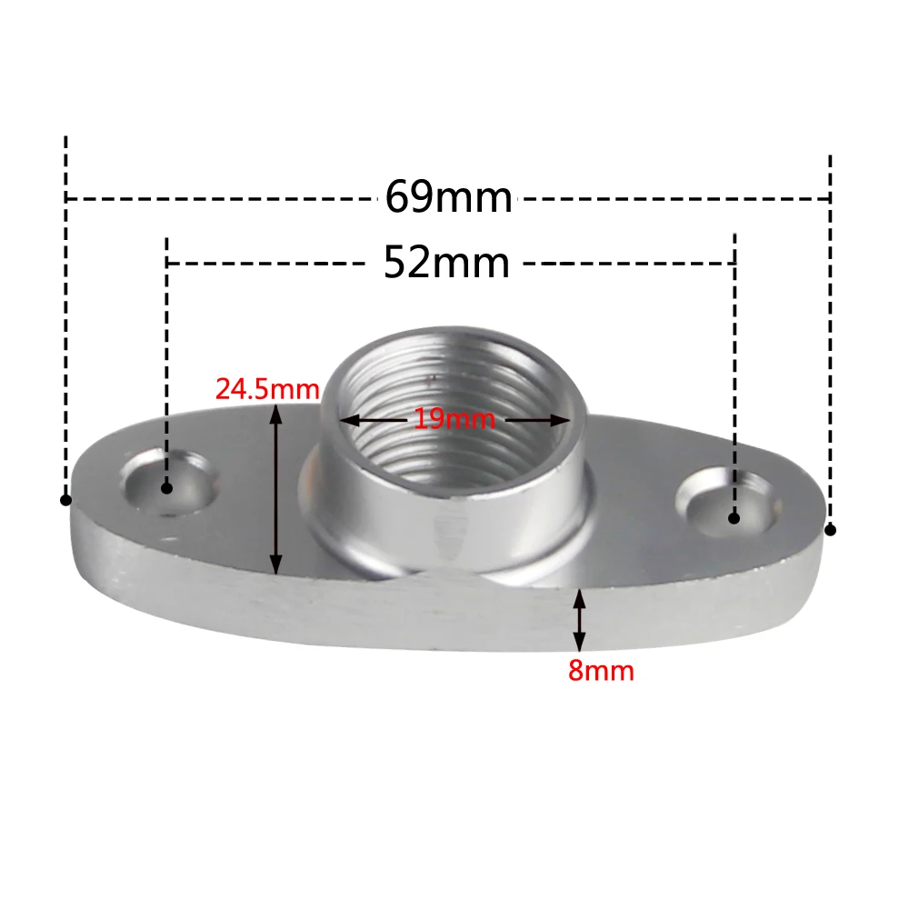 VR RACING - 1/2 NPT Female Aluminum Oil Drain Turbo Flange T3 T4 T04 GT40 GT55 silver + NPT 1/2 TO10AN Flare Fitting blue str