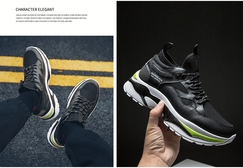 Men's Chunky Trainers Sneaker Dad Shoes High Platform Men Sneakers Luxury Brand Breathable Black And White Sneakers Men Platform (9)
