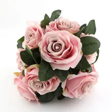 Inofin розовый букет невесты, романтический свадебный красочный букет невесты, розовый синий и фиолетовый свадебный букет