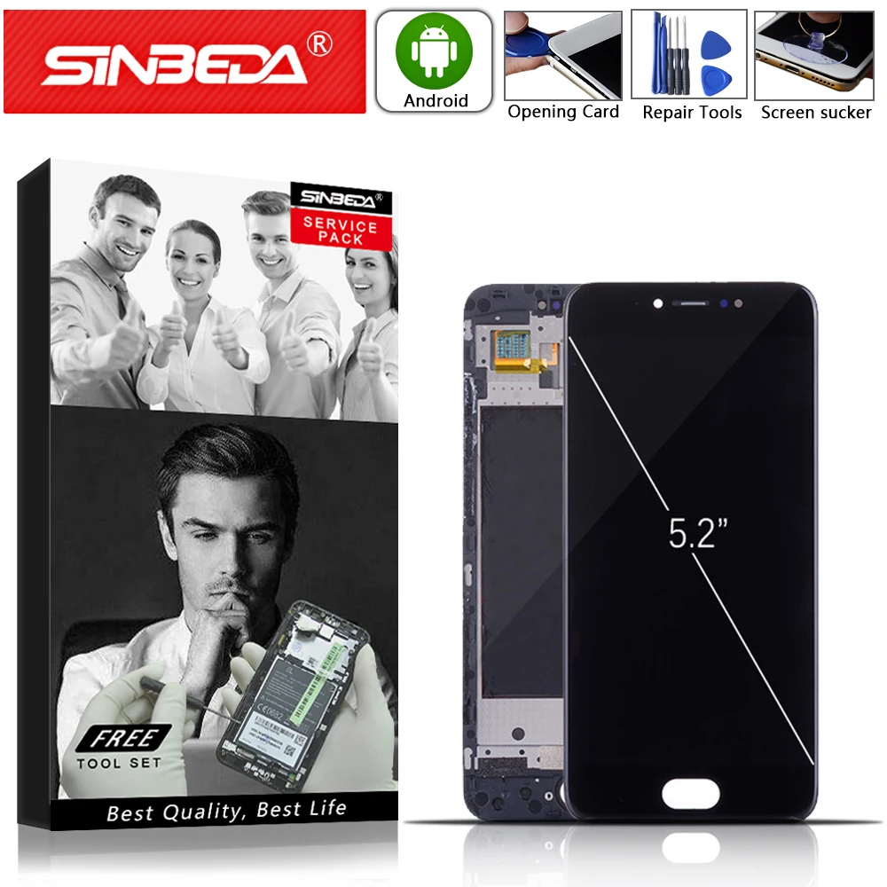 Sinbeda 5 2 &quotAMOLED дисплей для Meizu Pro 6 s сенсорный экран с рамкой MEIZU PRO S ЖК Pro6s Pro6 s|Экраны