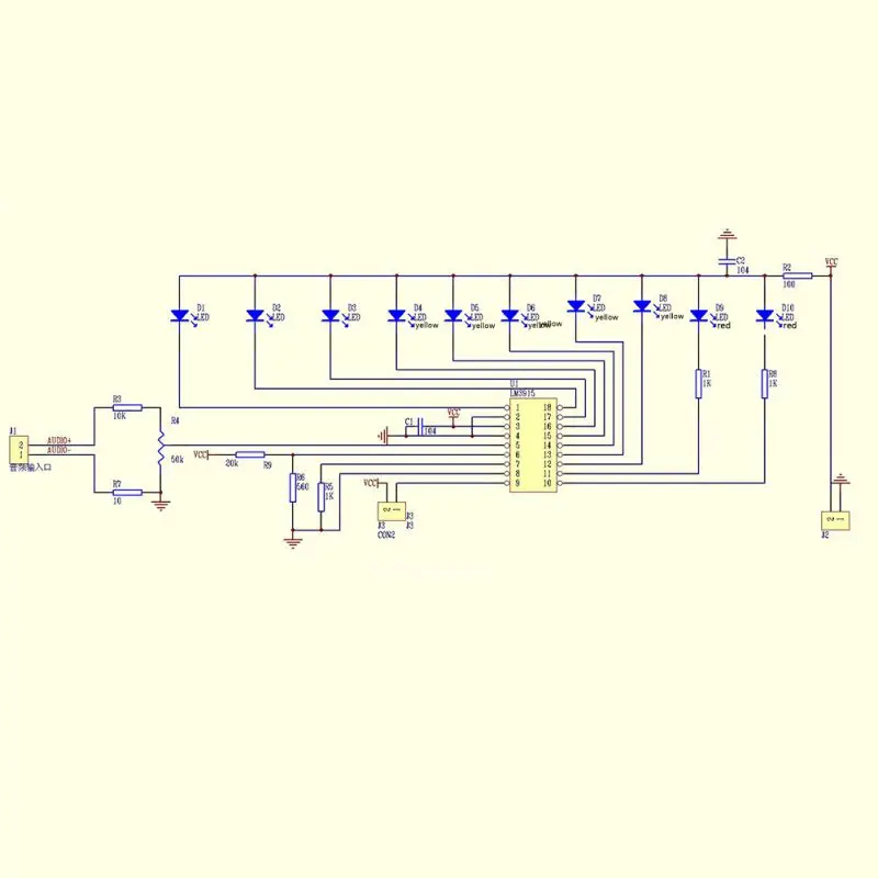 LM3915 10 Светодиодный индикатор набор аксессуаров звук аудио анализатор спектра уровень DIY Электроника пайка практика Набор