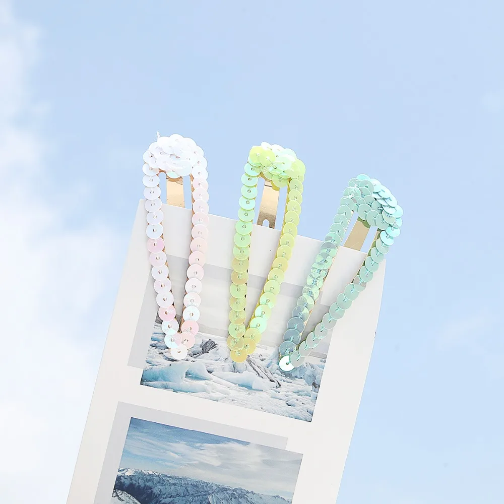 

Hight Quality Girls Cute Colorful Sequin Waterdrop Hairpin lady Headwear Hair Clip Headband Barrettes Fashion Hair Accessories