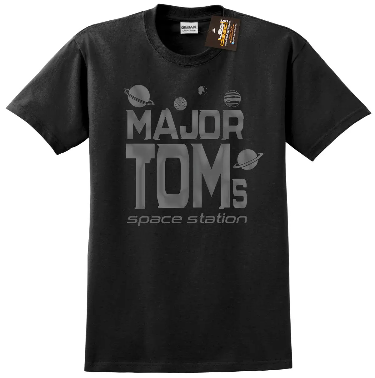 2019 крутая Мужская черная футболка Major Tom'S Space Station с музыкальным принтом