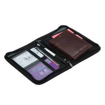 

COSW 2pcs StyleMultifunctional Canvas Clutch Bag Wallet Passport Holder Black