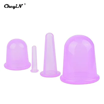 

4PCS Silicone Cupping Cups Therapy For Body Face Neck Back Eyes Massage Vacuum Anti Cellulite Moisture Absorber Health Care 37