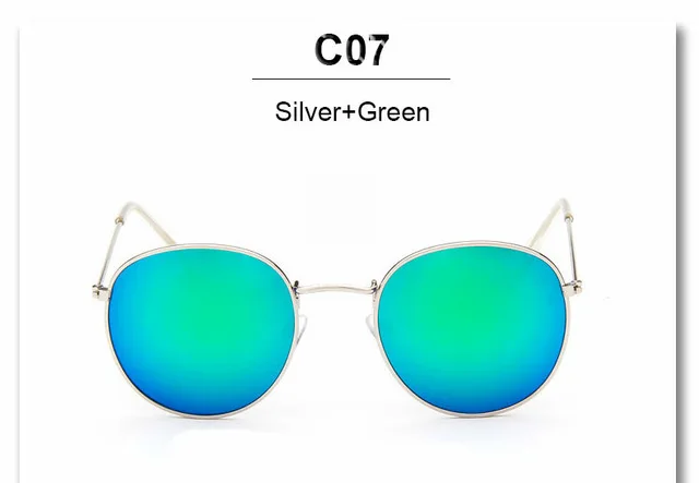 Роскошные круглые солнцезащитные очки для женщин, фирменный дизайн, Ретро стиль, солнцезащитные очки для женщин, женские солнцезащитные очки, зеркальные zonnebril dames - Цвет линз: Silver F Green