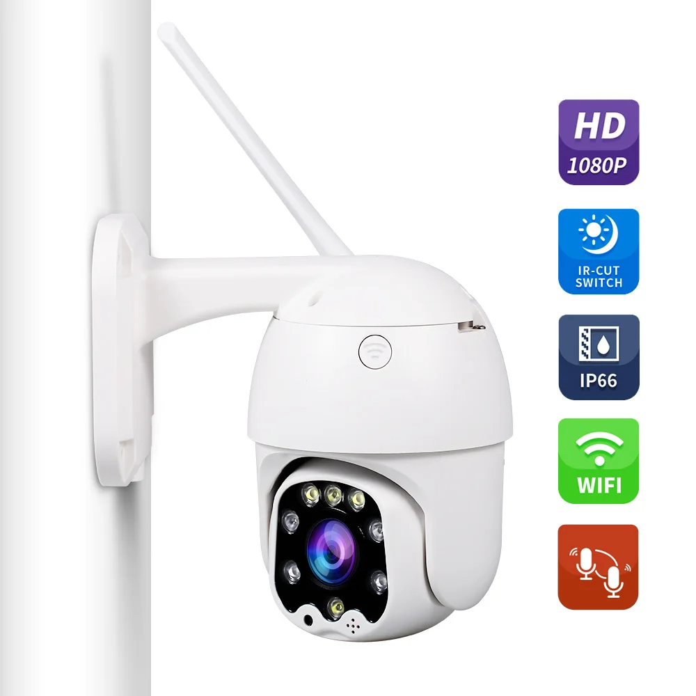 

WiFi IP Security Camera 1080P Home Surveillance Camera Pan/Tilt/Zoom Camera Night Vision Two-way Audio Motion Detection Suitable