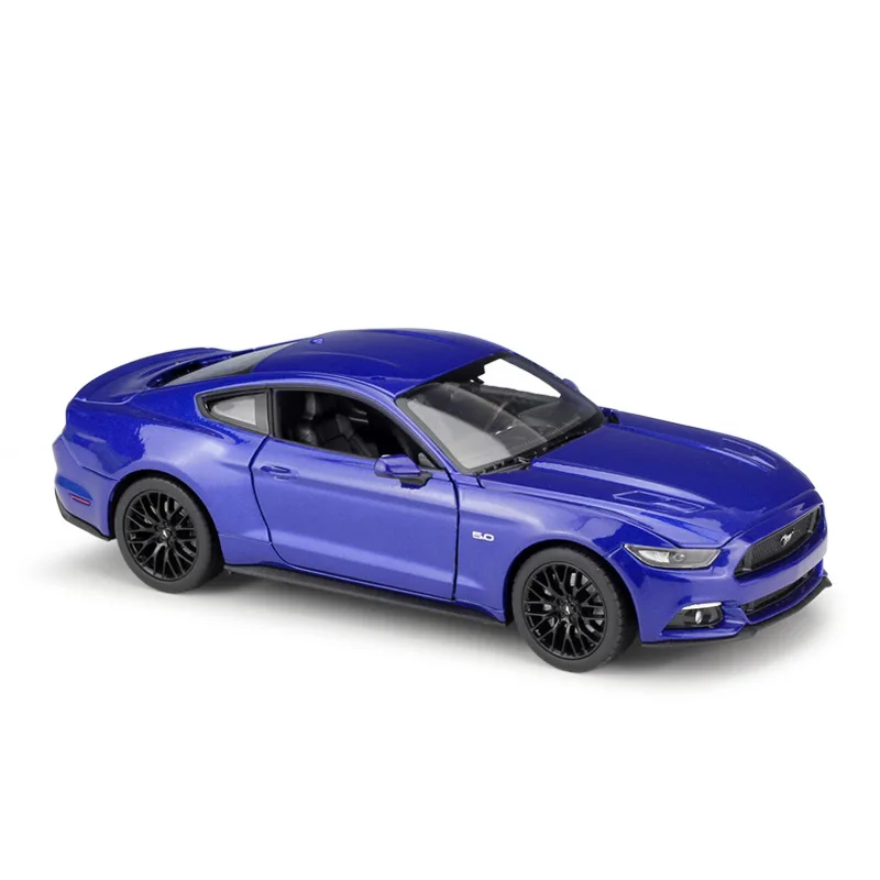 1:24 Welly Ford Mustang GT черный/красный/синий/матовый черный литой модельный автомобиль - Цвет: blue