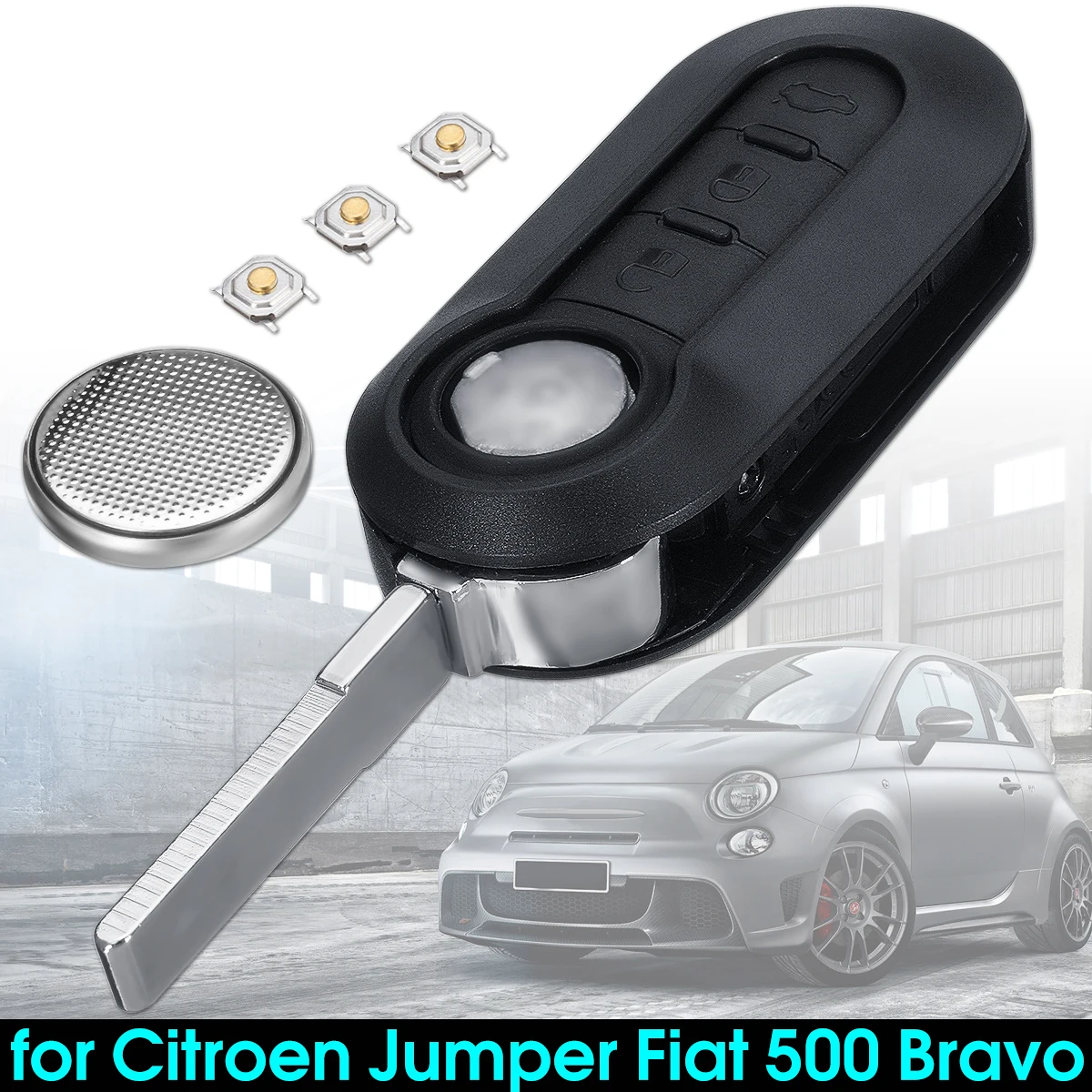

3 Button Car Remote Key Fob Case Replacement Repair Kit For CITROEN JUMPER