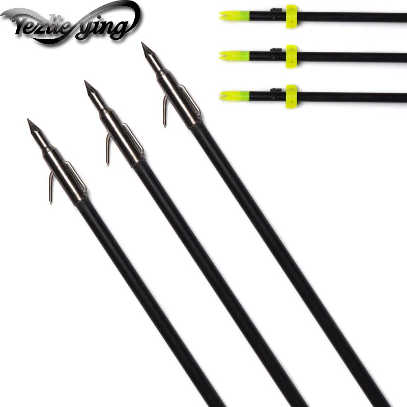 

6/12pcs Black Fish Arrow Arrow Outer Diameter 8 mm Tree Length 82cm Outdoor Shooting Fish Arrow Archery Hunting