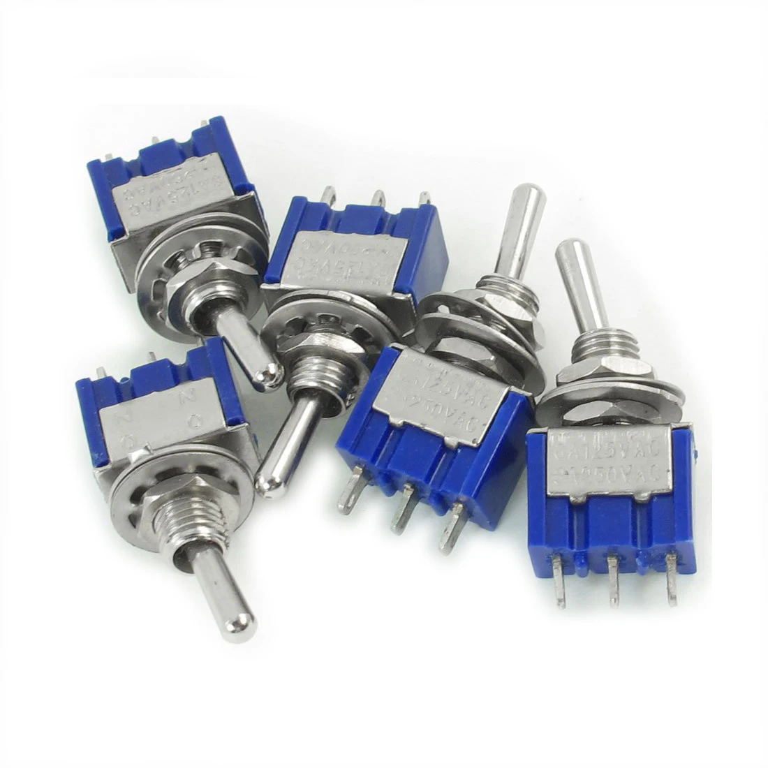 High Quality 5 Pcs AC 3A/250V 6A/125V ON/OFF SPDT Mini 2 Position Latching Toggle Switch | Обустройство дома