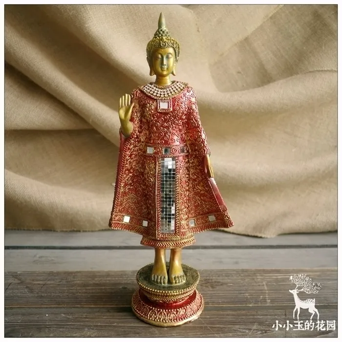Beautiful Red Thai Buddha Ornaments Southeast Asia Hotel Buddhist
