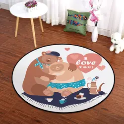 Медведь пара круглый коврик и ковры для детей детские дома Гостиная Туалет Спальня прихожей дверь в ванную пол коврики