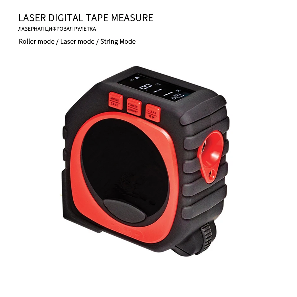 

Laser Rangefinder Digital Tape Measure Distance Meter Multifunctional With Laser Roller String 3-in-1 Mode Measuring Tape Tool